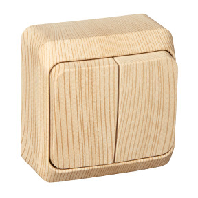 Выключатель двухклавишный 10АХ сосна Schneider Electric Этюд BA10-002D фото 1 — Multielectrika