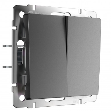 Выключатель двухклавишный (графит матовый) W1120064 — Multielectrika