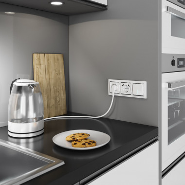 Рамка из поликарбоната на 3 поста Snabb белый/хром W0031901 &mdash; Multielectrika