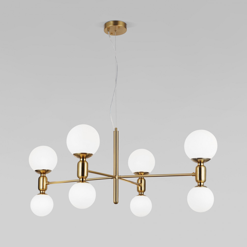 Умная подвесная люстра с плафонами 30182/8 латунь фото 1 — Multielectrika