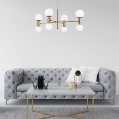 Умная подвесная люстра с плафонами 30182/8 латунь &mdash; Multielectrika