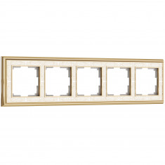 Рамка на 5 постов (золото/белый) WL77-Frame-05 &mdash; Multielectrika