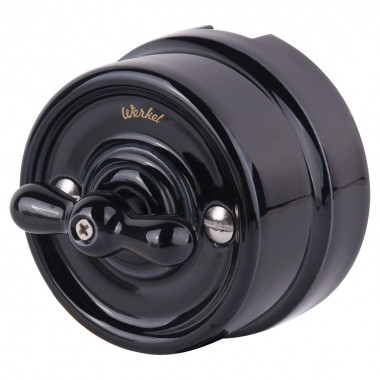 Переключатель/выключатель одноклавишный черный Ретро W5612008 — Multielectrika