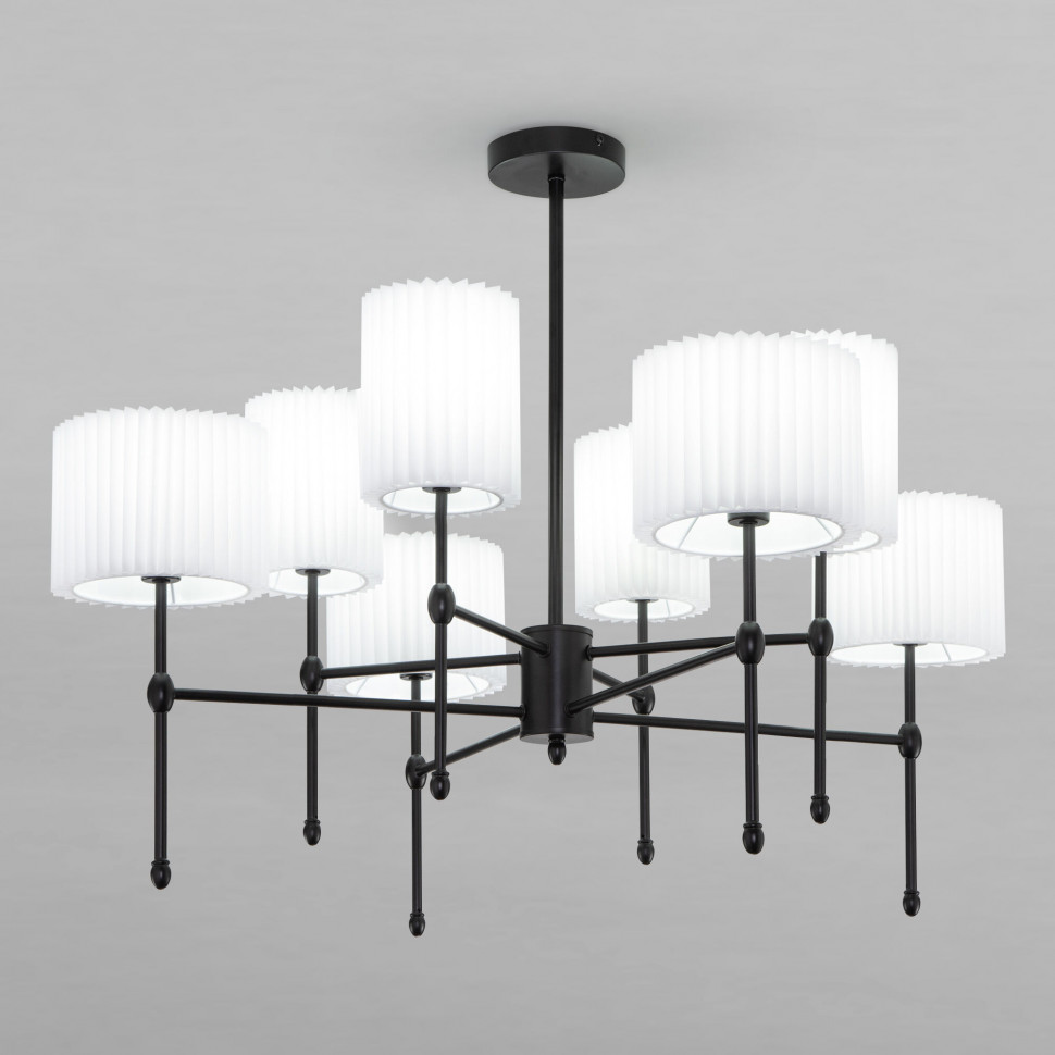 Умный потолочный светильник с тканевыми абажурами 60162/8 черный фото 1 &mdash; Multielectrika