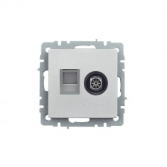 Розетка двойная TV+RJ45 кат.5E IEK Brite РТВ/РК12-БрА алюминий &mdash; Multielectrika