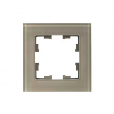 Рамка на 1 пост IEK Brite РУ-1-2-БрД стекло дымчатый &mdash; Multielectrika