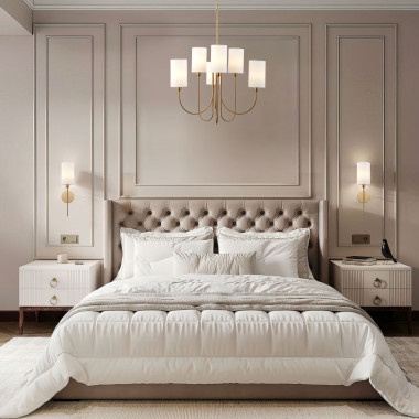 Настенный светильник с тканевым абажуром 60164/1 латунь — Multielectrika