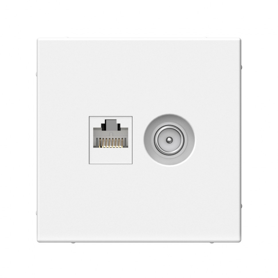 Розетка TV+RJ-45 Systeme Electric ArtGallery кат. 5Е, лотос фото 1 — Multielectrika