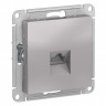 Розетка Schneider Electric Atlas Design RJ-45 кат. 5е, алюминий