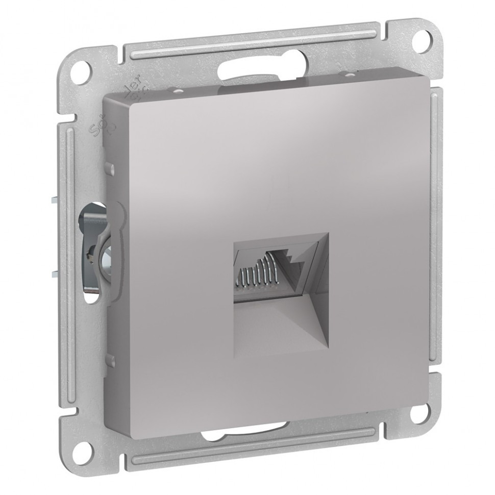 Розетка Schneider Electric Atlas Design RJ-45 кат. 5е, алюминий фото 1 — Multielectrika