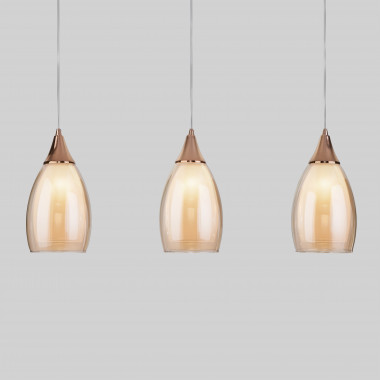 Подвесной светильник со стеклянными плафонами 50285/3 золото — Multielectrika