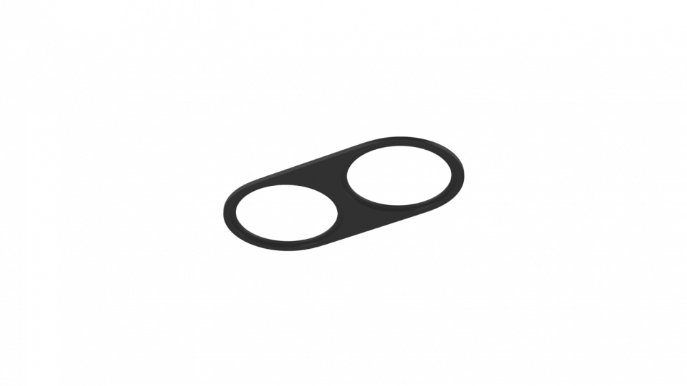 Рамка двойная для серии COMBO 1 круглая, черная, COMBO-1R2-BL фото 1 — Multielectrika