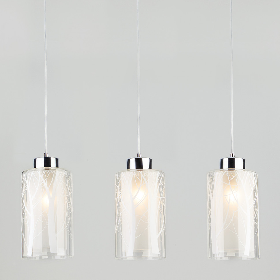 Светильник на подвесе с плафонами 50001/3 хром фото 1 &mdash; Multielectrika