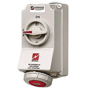 Розетка настенная механическая блокировка DUO 32А 3Р+N+E IP67 MENNEKES 5608A — Multielectrika