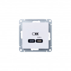 Зарядное устройство USB Type C Systeme Electric AtlasDesign 65Вт, высокоскор.заряд. QC, PD, лотос &mdash; Multielectrika