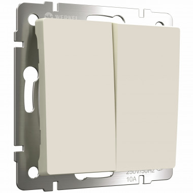 Выключатель двухклавишный проходной (айвори матовый) W1122062 &mdash; Multielectrika