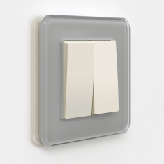 Выключатель двухклавишный проходной (айвори матовый) W1122062 &mdash; Multielectrika