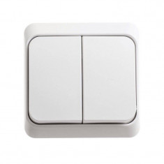 Выключатель двухклавишный с подсветкой 10АХ белый Schneider Electric Этюд BA10-006B &mdash; Multielectrika