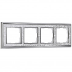 Рамка на 4 поста (хром/белый) WL77-Frame-04 &mdash; Multielectrika