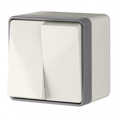 Выключатель двухклавишный влагозащищенный Gallant (слоновая кость) WL15-03-02 — Multielectrika