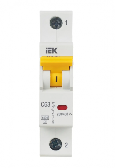 Автоматический выключатель ВА 47-60M 1Р 63А 6 кА характеристика С IEK MVA31-1-063-C — Multielectrika