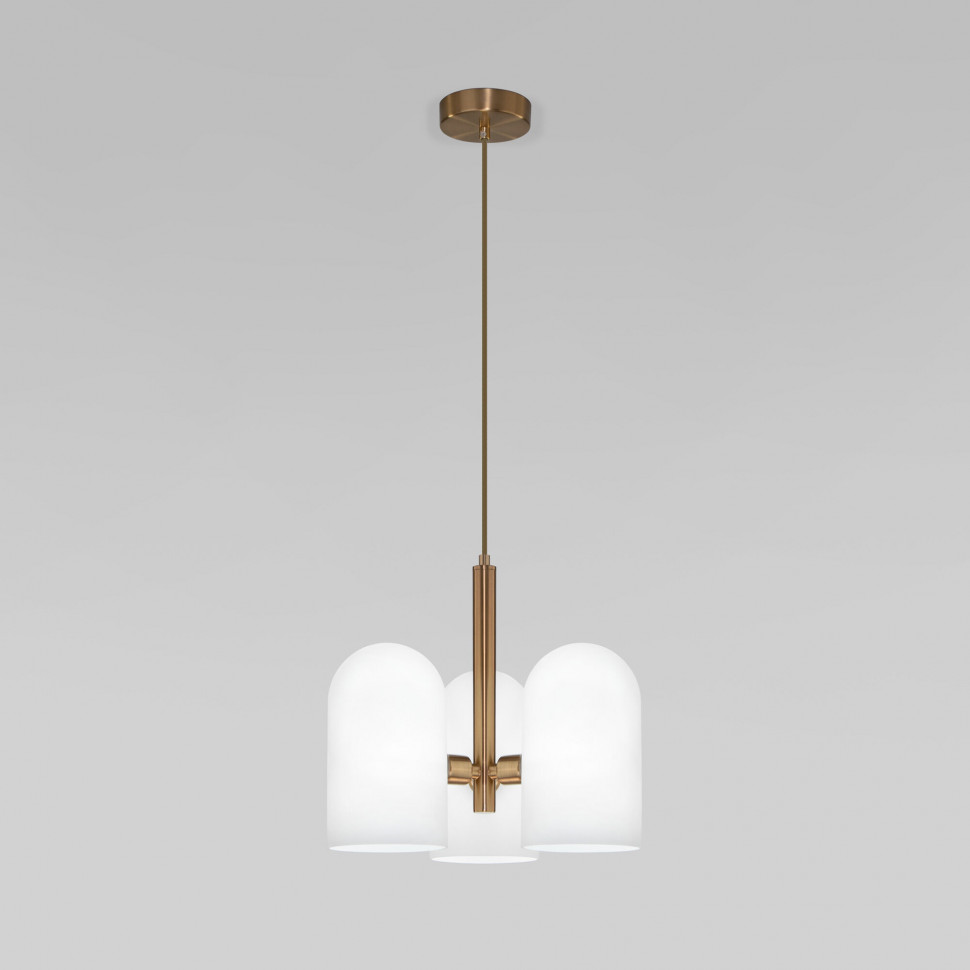 Подвесной светильник со стеклянными плафонами 50357/3 латунь фото 1 &mdash; Multielectrika