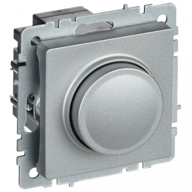 Светорегулятор поворотно-нажимной 600Вт IEK Brite СС10-1-0-БрА алюминий — Multielectrika