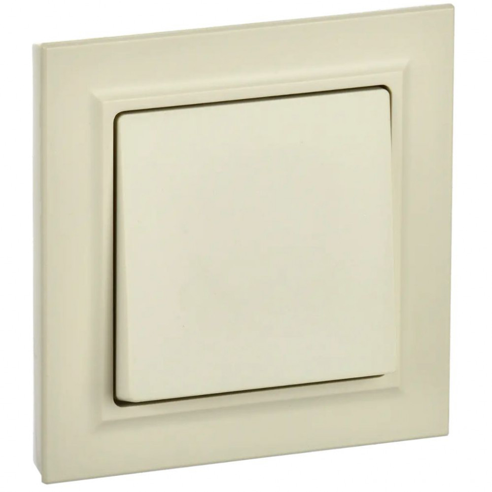 Выключатель одноклавишный 10А в сборе IEK Brite ВСР10-1-0-БрКр бежевый фото 1 — Multielectrika