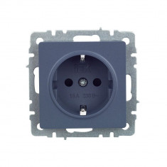 Розетка с заземлением с защитными шторками 16А IEK Brite РСР14-1-0-БрМ маренго &mdash; Multielectrika