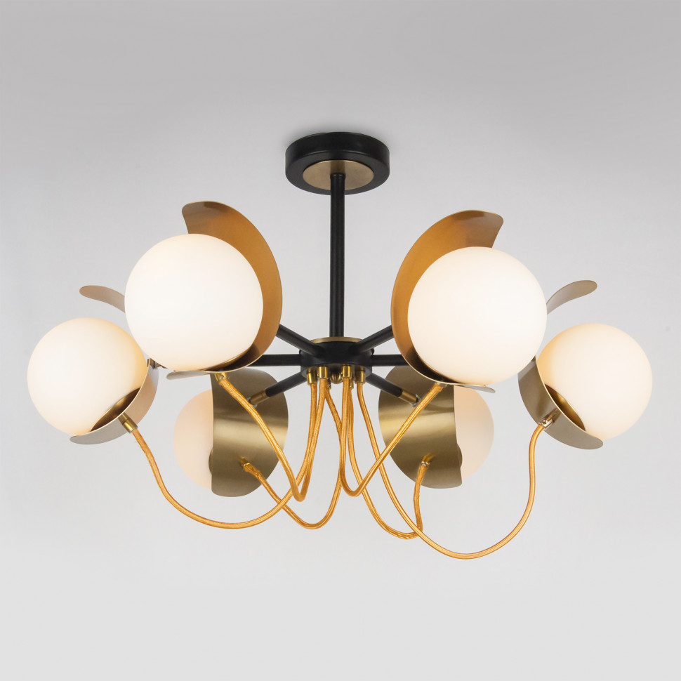 Потолочная люстра со стеклянными плафонами 70110/6 черный фото 1 &mdash; Multielectrika