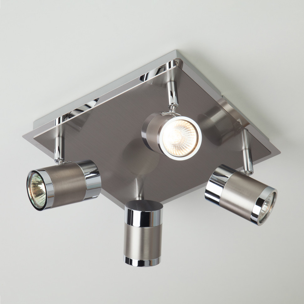 Потолочный светильник с металлическими плафонами 20058/4 перламутровый сатин фото 1 — Multielectrika