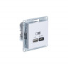 Зарядное устройство USB+Type C Systeme Electric AtlasDesign 45Вт, высокоскор.заряд. QC, PD, лотос