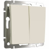Выключатель двухклавишный (айвори матовый) W1120062 фото 1 &mdash; Multielectrika