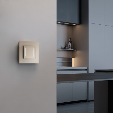 Сенсорный выключатель двухклавишный с подсветкой (шампань) W4522011 — Multielectrika