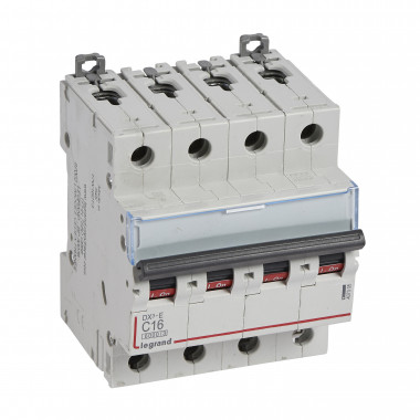 Автоматический выключатель DX-E 6000 - 6 кА - тип характеристики C - 4П - 230/400 В~ - 16 А - 4 модуля — Multielectrika