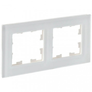 Рамка на 2 поста IEK Brite РУ-2-2-Бр стекло белый матовый — Multielectrika
