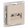 Розетка двойная RJ-45 Systeme Electric AtlasDesign кат. 5E, песочный