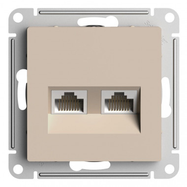 Розетка двойная RJ-45 Systeme Electric AtlasDesign кат. 5E, песочный — Multielectrika