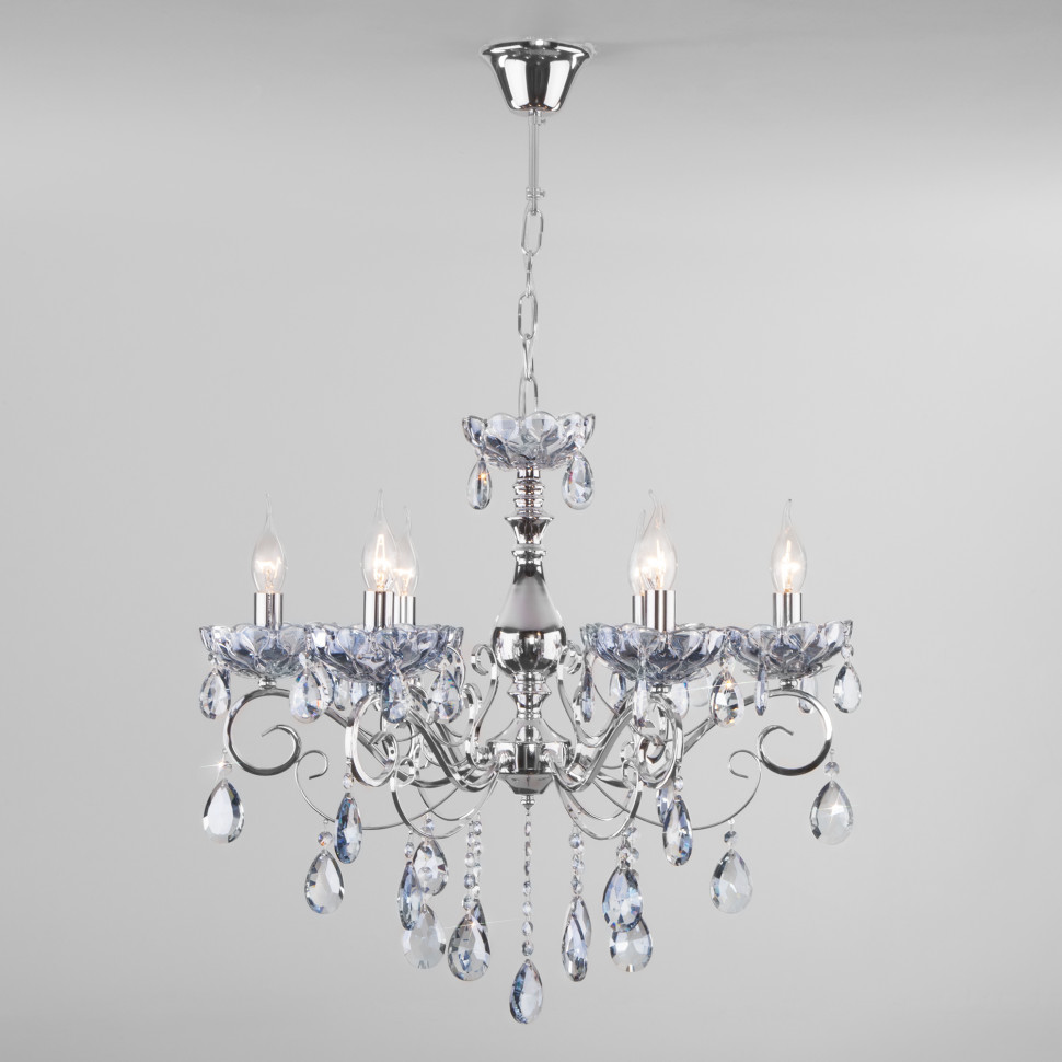 Подвесная люстра с хрусталем 10109/6 хром фото 1 — Multielectrika