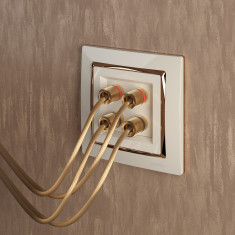 Рамка из поликарбоната на 1 пост Snabb слоновая кость/золото W0011932 &mdash; Multielectrika