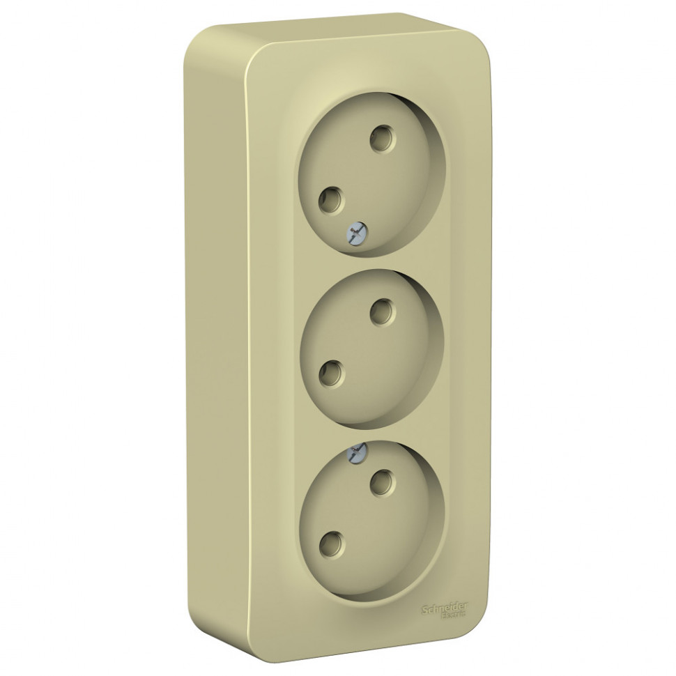 Розетка тройная Systeme Electric Blanca без заземления, бежевая 16А фото 1 — Multielectrika