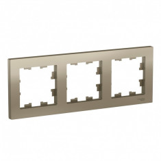 Рамка Schneider Electric Atlas Design на 3 поста, шампань &mdash; Multielectrika