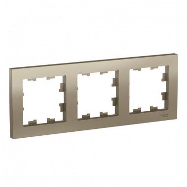Рамка Schneider Electric Atlas Design на 3 поста, шампань — Multielectrika