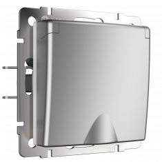 W1171206/ Розетка влагозащ. с зазем. с защит. крышкой и шторками (серебряный) W1171206 &mdash; Multielectrika