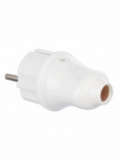 Вилка разборная прямая с з/к IEK 16А ВПп10-01-Ст белая &mdash; Multielectrika