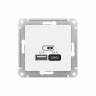 Зарядное устройство USB+Type C Systeme Electric AtlasDesign 5В/2,4 А, 2х5В/1,2 А, лотос