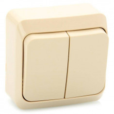 Выключатель двухклавишный с подсветкой 10АХ кремовый Schneider Electric Этюд BA10-006K &mdash; Multielectrika