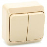 Выключатель двухклавишный с подсветкой 10АХ кремовый Schneider Electric Этюд BA10-006K