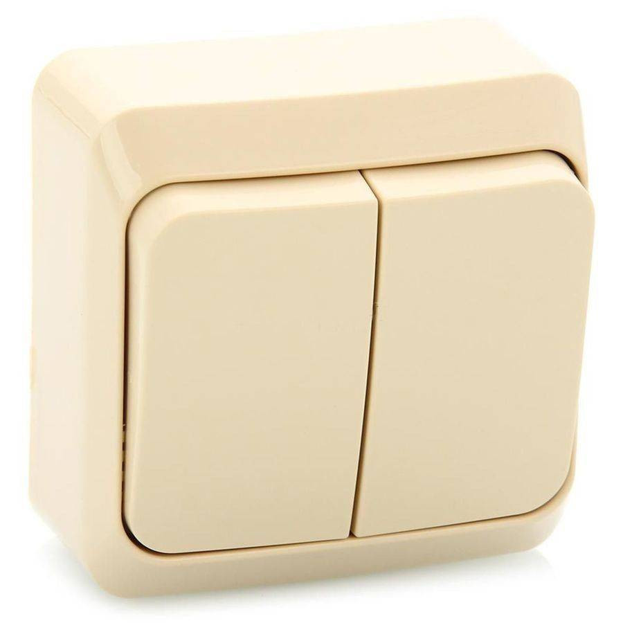 Выключатель двухклавишный с подсветкой 10АХ кремовый Schneider Electric Этюд BA10-006K фото 1 — Multielectrika