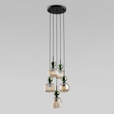 Подвесной светильник со стеклянными плафонами 11149 Sophia Green Cognac — Multielectrika